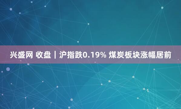 兴盛网 收盘｜沪指跌0.19% 煤炭板块涨幅居前